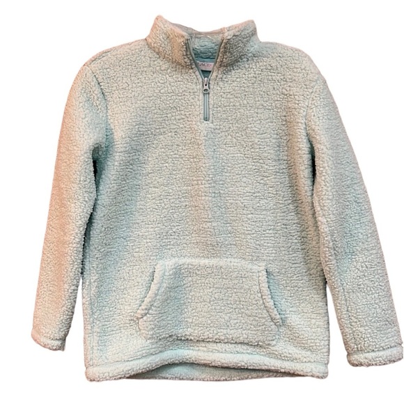 The Children's Place Other - Children Place Girls light blue fleece pullover, 1/4 zip, front pocket, size 14.